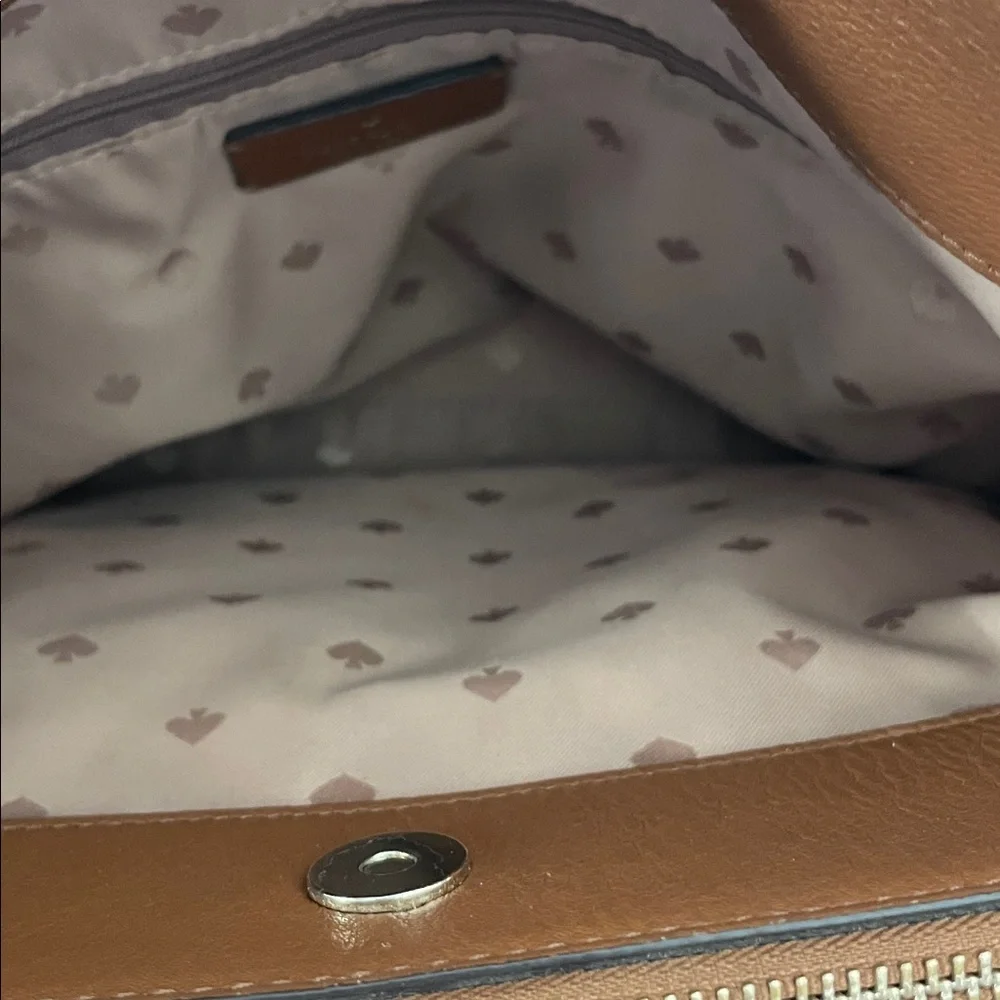 Kate Spade Jackson Triple Compartment Shoulder Tote Satchel Gingerbread color
